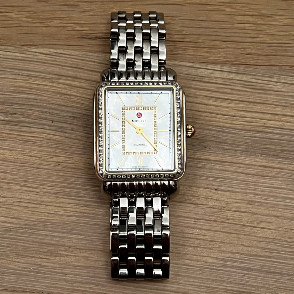 Michele Deco Ii Diamond Silver And Gold Watch